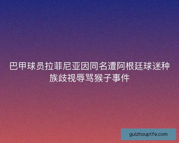巴甲球员拉菲尼亚因同名遭阿根廷球迷种族歧视辱骂猴子事件