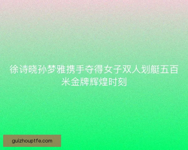 徐诗晓孙梦雅携手夺得女子双人划艇五百米金牌辉煌时刻